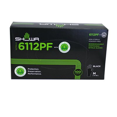 Showa Nitrile Gloves Biodegradable Powder Free - Medium (x100)