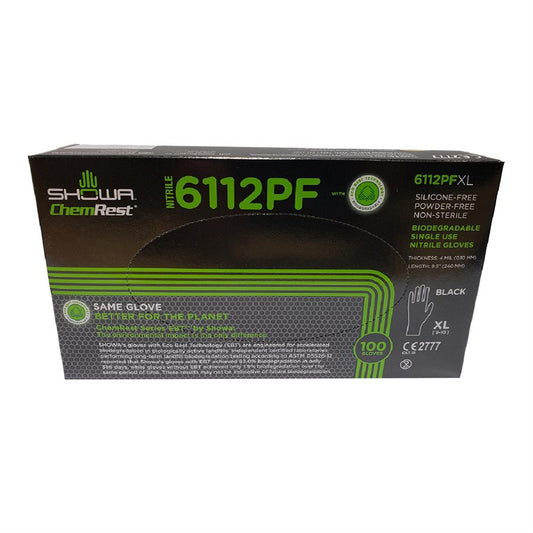 Showa Nitrile Gloves Biodegradable Powder Free - XL (x100)